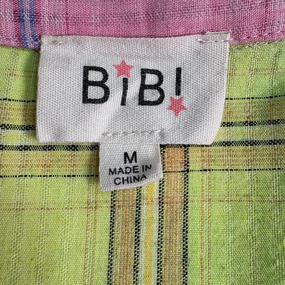 BiBi Patchwork Plaid Button Down Long Sleeve Raw … - image 6